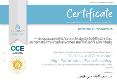 kristina dimanovska high performing team coaching