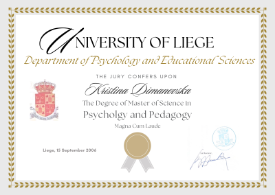 Master psychology pedagogy kristina dimanovska